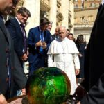 Pope Leo XIV receives 'symbolic sphere in charity's push for AI to 'protect human dignity'